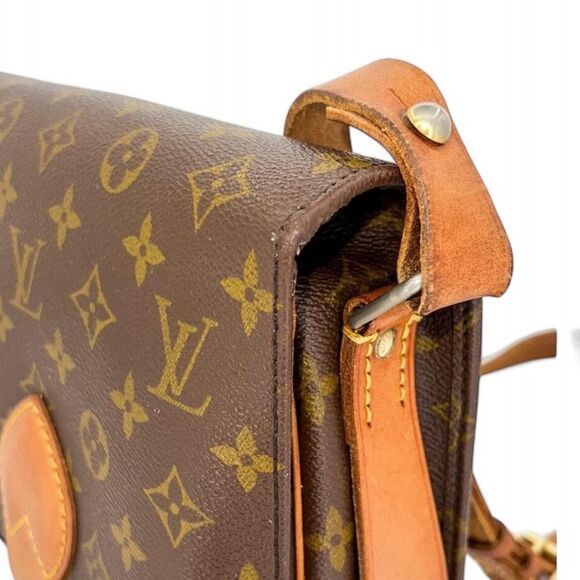Authentic Vintage LOUIS VUITTON Monogram Cartouchiere MM Brown Printed H… - Picture 8 of 16